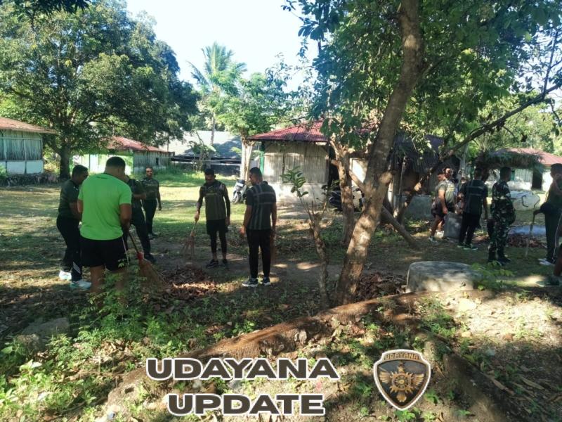 Dengan Semangat Kebersamaan, Prajurit Makodim 1618/TTU Wujudkan Lingkungan Bersih dan Sehat