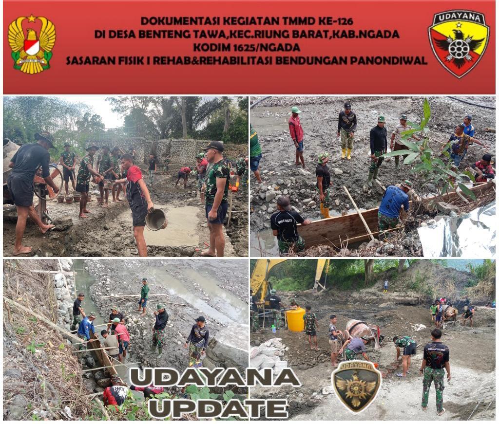 Hari Ke-16 TMMD Ke-126, Satgas Kodim 1625/Ngada Fokus Kerjakan Fondasi Sayap Bendungan Panondiwal