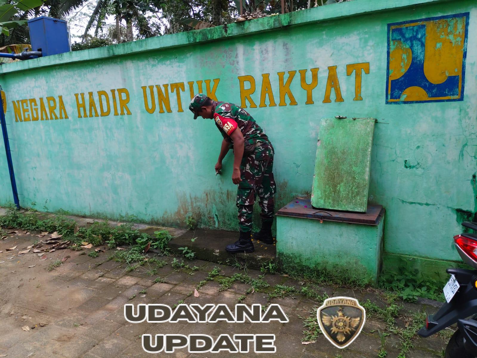 Wujud Kepedulian Babinsa, Laksanakan Monitoring Sistem Air Bersih di Banjar Yehtengah