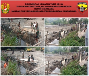 Progres 74 Persen, Satgas TMMD ke-126 Lanjutkan Pengecoran Sayap Bendungan Panondiwal