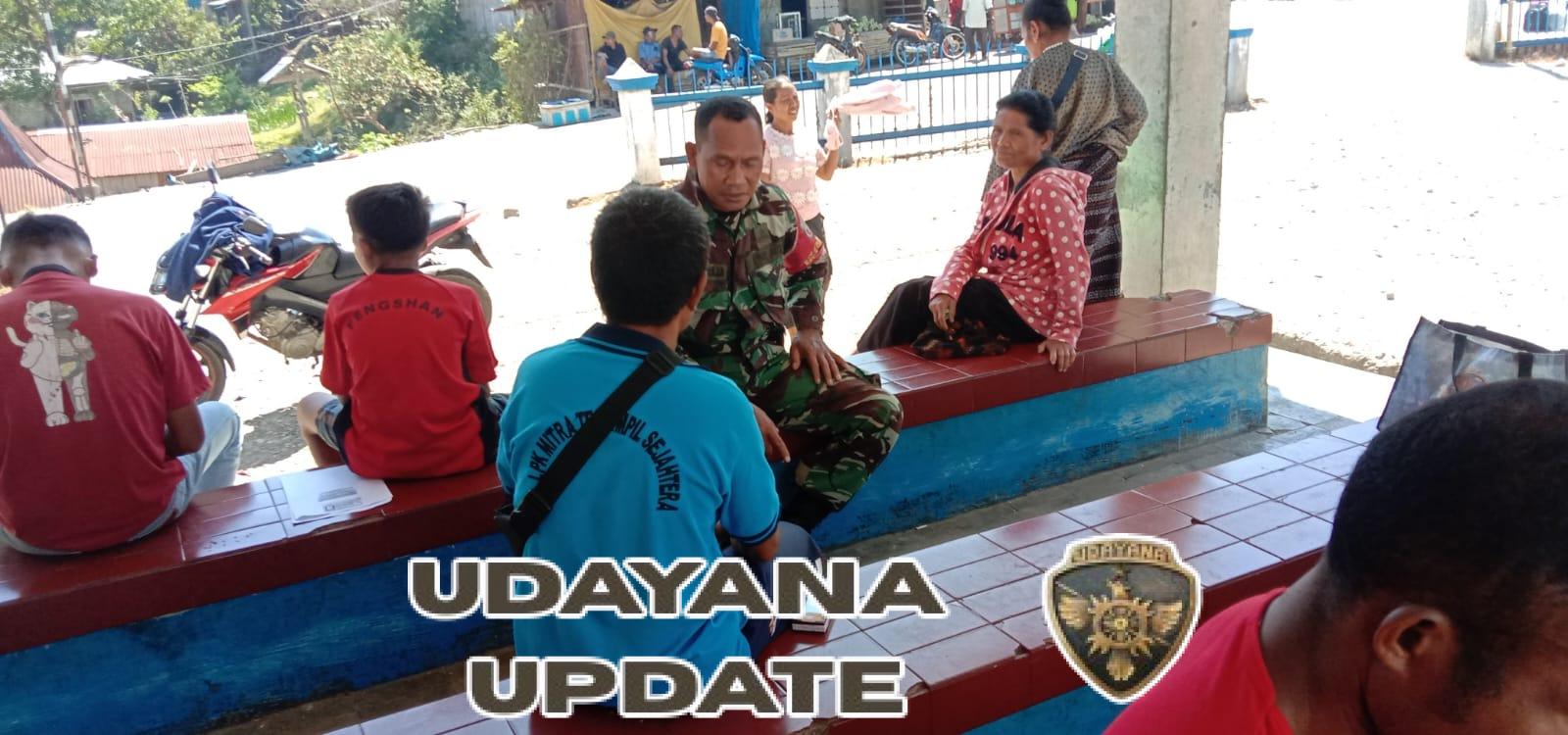 Babinsa Kodim 1602/Ende Lakukan Komsos dan Pamwil di Desa Wologai