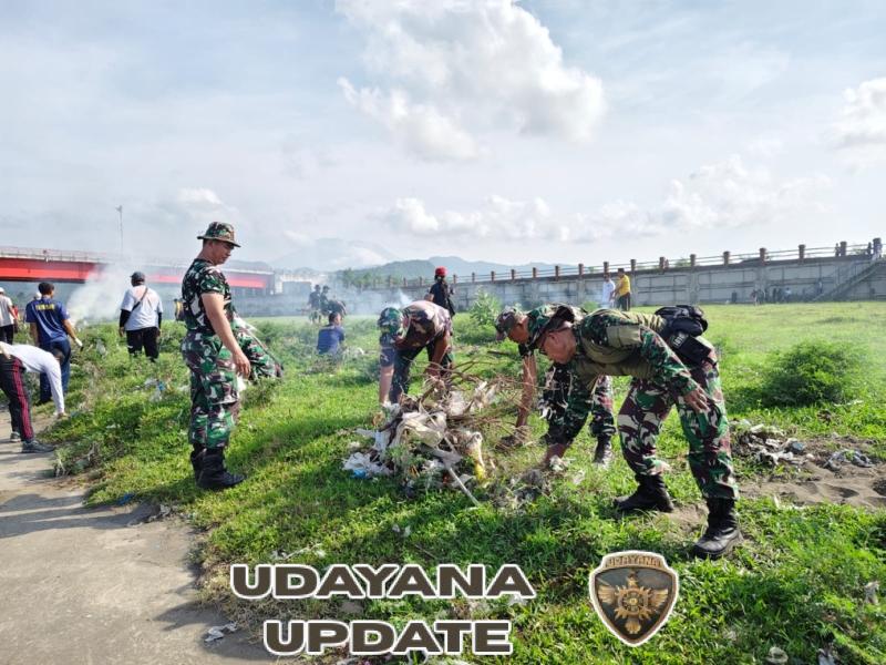 Dampingi Bupati Klungkung, Letkol Sidik Pramono Tegaskan Gotong Royong Semesta Berencana Diwarnai Bersih Sungai Dan Tanam Ribuan Pohon