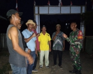 Babinsa Koramil Monta Bersatu dengan Warga Lewat Ronda Malam dan Kongkow Simpatik