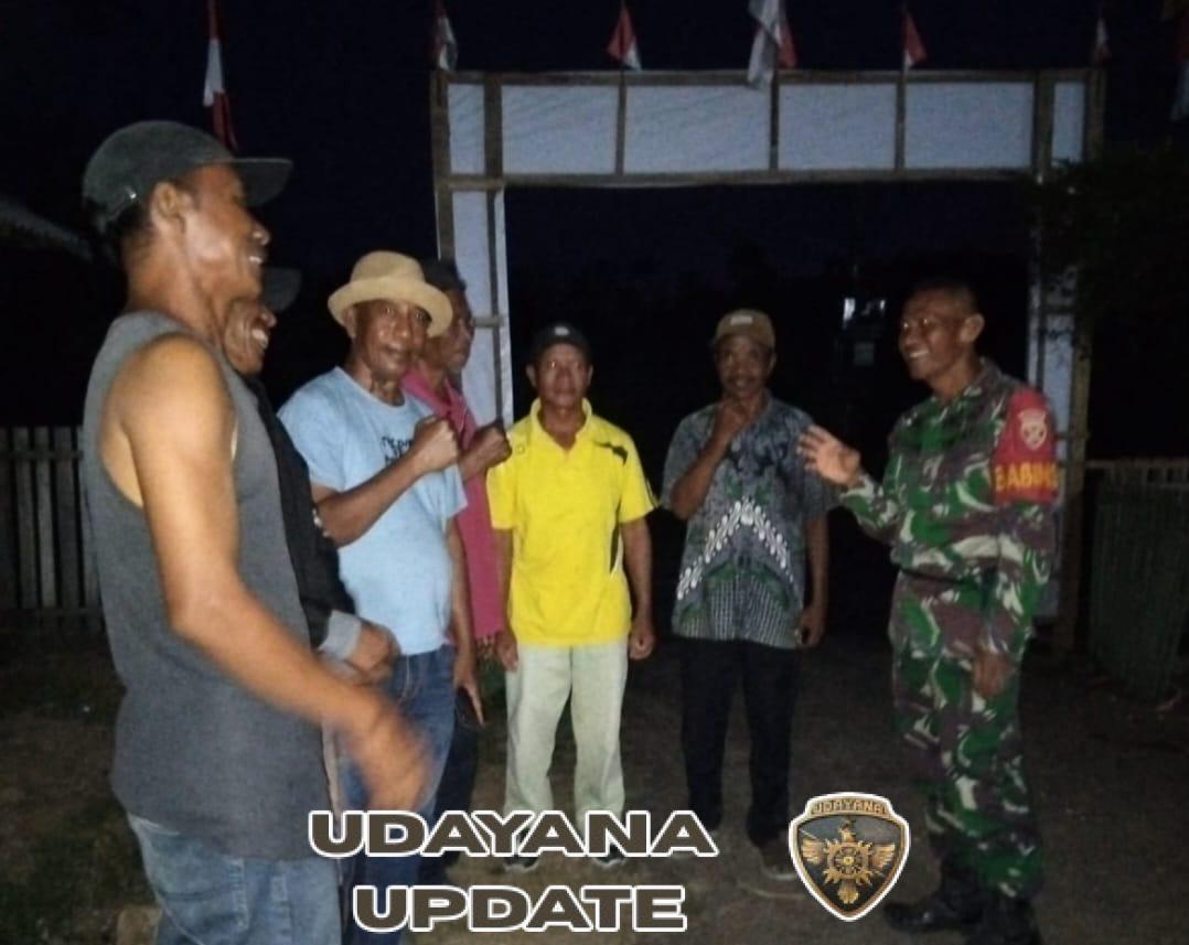 Babinsa Koramil Monta Bersatu dengan Warga Lewat Ronda Malam dan Kongkow Simpatik