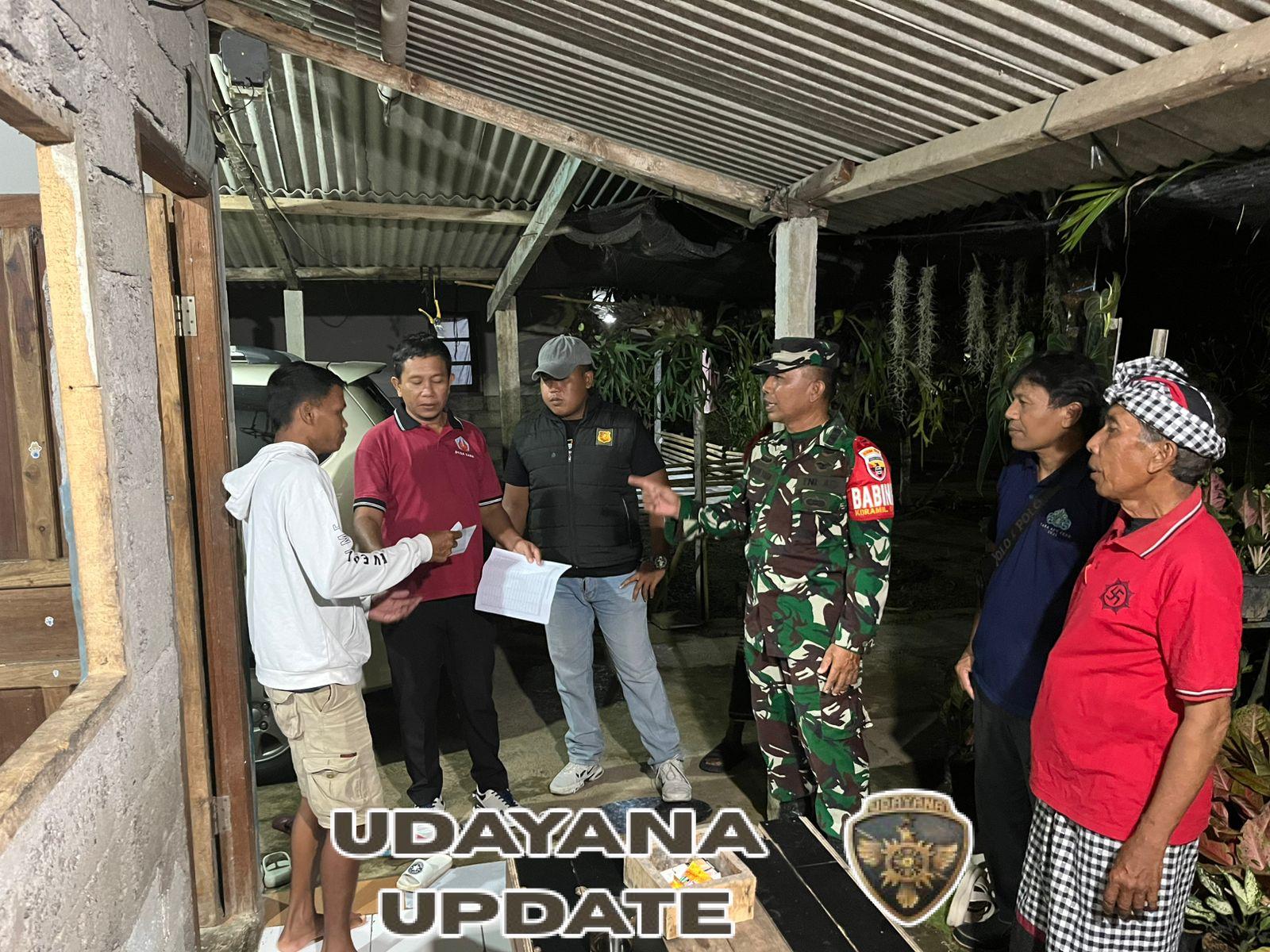 Babinsa Koramil 1616-04/Blahbatuh Turun Langsung Awasi Penduduk Non Permanen di Desa Saba