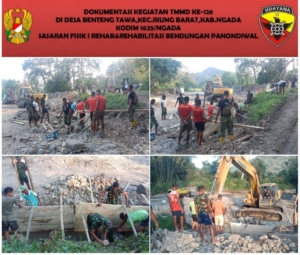 Hari ke-19 TMMD: Fokus pada Pengecoran Sayap Bendungan Panondiwal