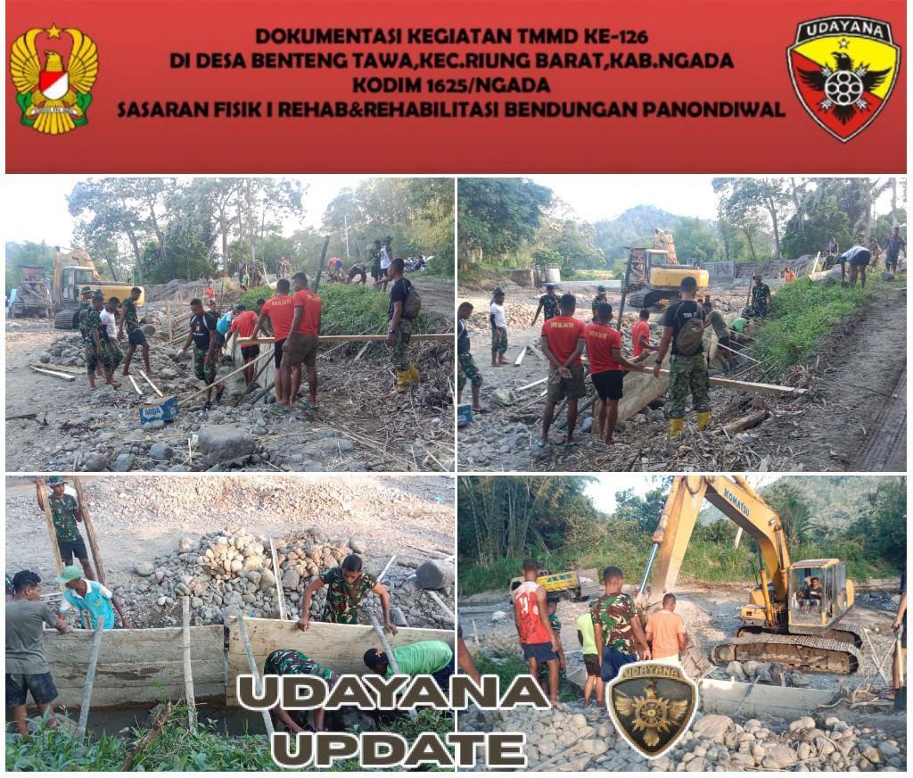 Hari ke-19 TMMD: Fokus pada Pengecoran Sayap Bendungan Panondiwal