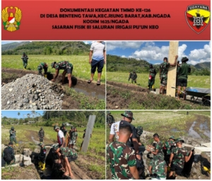 Progres Pengecoran Dinding Saluran Irigasi Puun Keo Capai 77% di Hari ke-19 TMMD