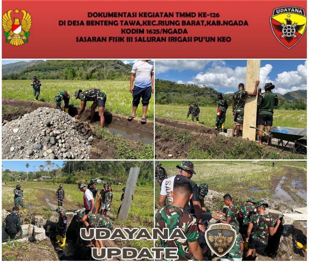 Progres Pengecoran Dinding Saluran Irigasi Puun Keo Capai 77% di Hari ke-19 TMMD