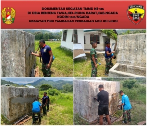 Hari ke-20 TMMD ke-126 Kodim 1625/Ngada, Satgas Fokus Rehab MCK SDI Lindi