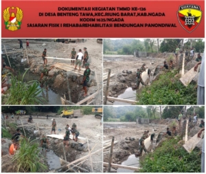 Hari ke-20 TMMD ke-126, Kodim 1625/Ngada Tuntaskan 80% Rehabilitasi Bendungan Panondiwal