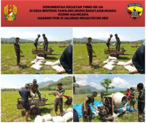 Hari ke-20 TMMD ke-126 Ngada, Pembangunan Saluran Irigasi Puun Keo Capai 82 Persen