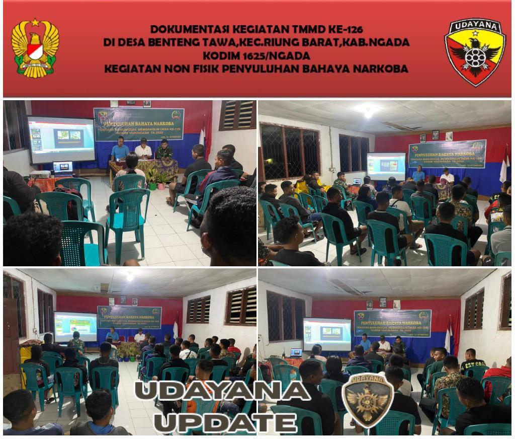 Satgas TMMD Kodim 1625/Ngada Gelar Penyuluhan Bahaya Narkoba di Desa Benteng Tawa
