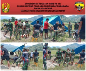 Satgas TMMD Kodim 1625/Ngada Genjot Pekerjaan Saluran Irigasi Lewur Tepu Capai 86 Persen