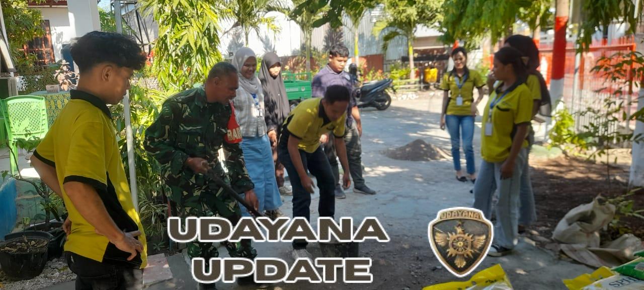 Babinsa Fatululi Dan Mahasiswa KKN Gelar Kerja Bakti Bersama