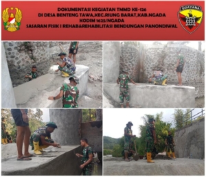 Hari ke-22 TMMD ke-126 Kodim 1625/Ngada, Pekerjaan Bendungan Panondiwal Capai 84 Persen