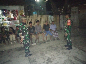 Cegah Gangguan Kamtibmas, Koramil 1608-03/Sape Intensifkan Patroli Malam