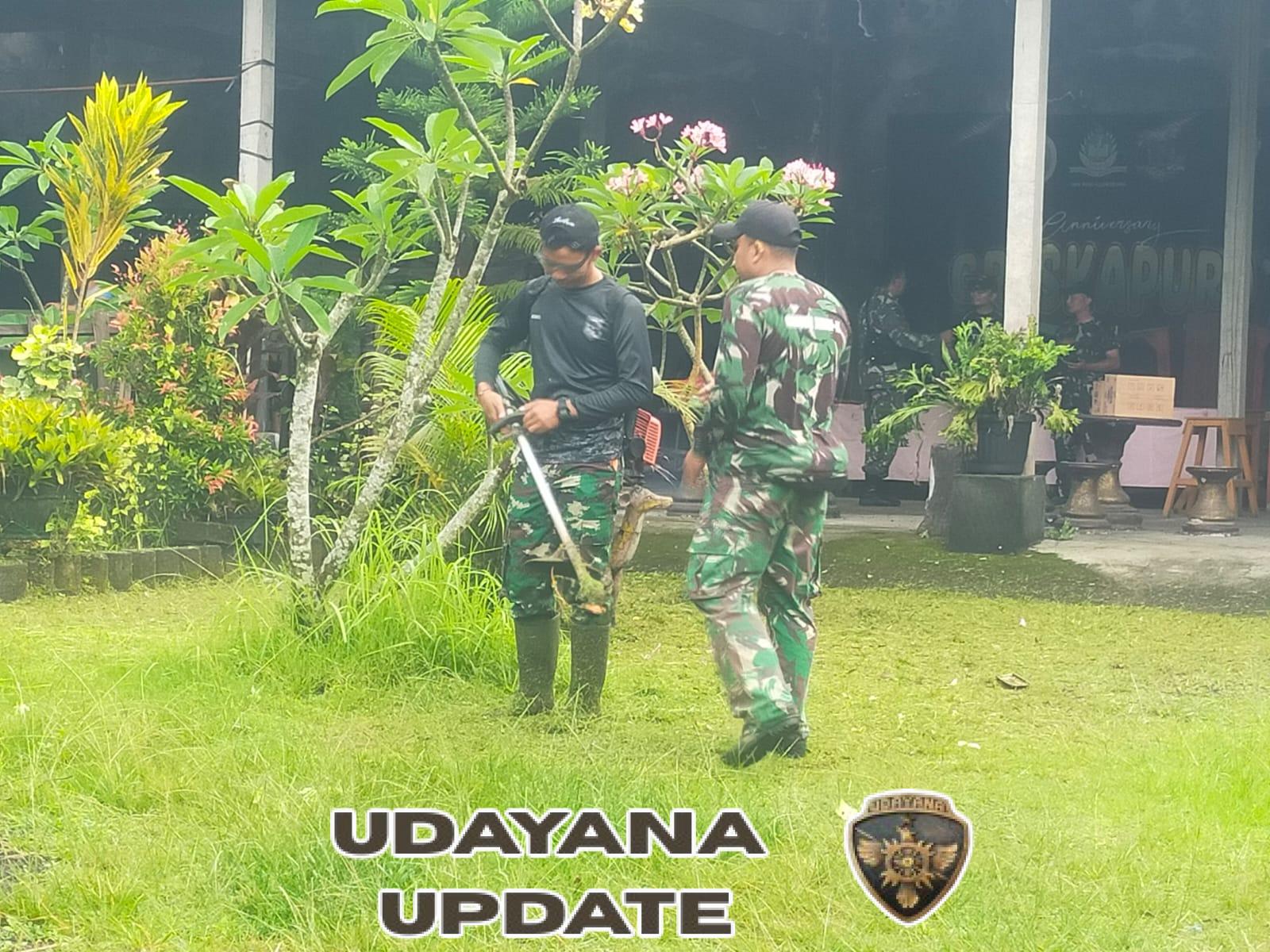 Dandim Klungkung Pimpin Kerja Bhakti Penyiapan Lomba Burung Berkicau Dandim CUP I 2025