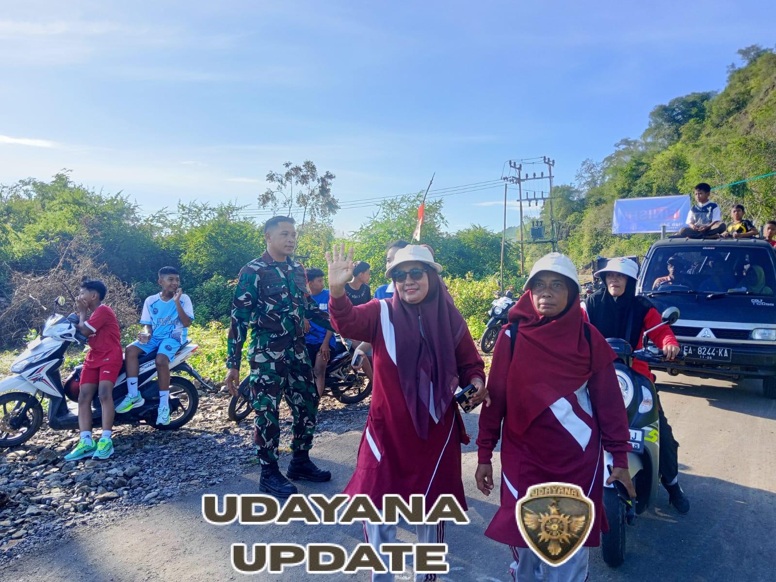 Babinsa Jereweh Amankan Kegiatan Jalan Sehat Promosikan Pantai Sawe