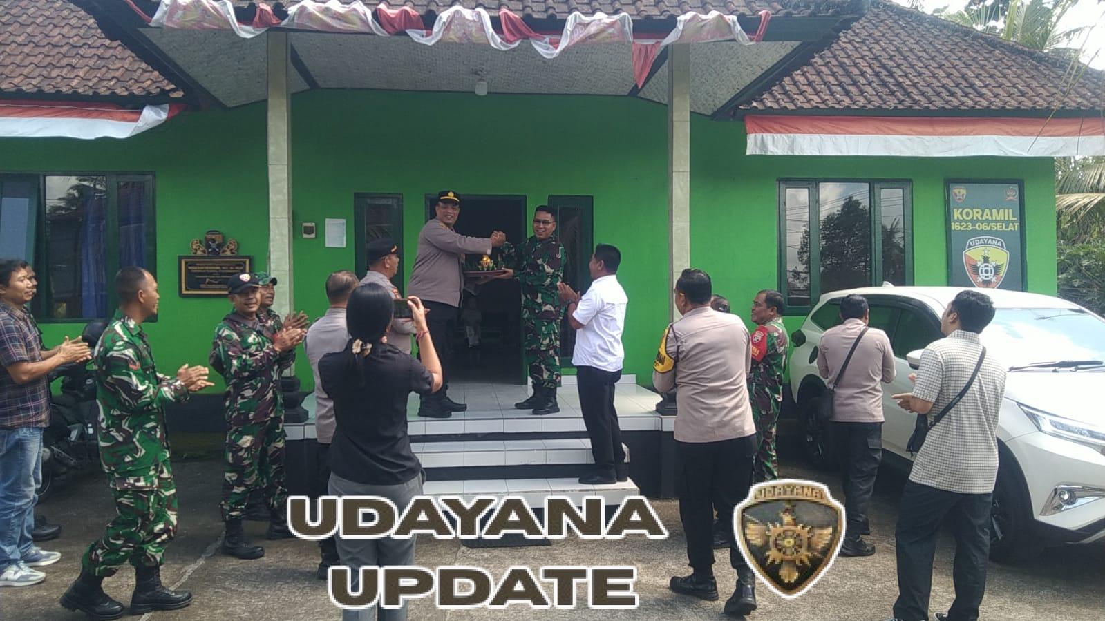 Koramil jajaran Kodim 1623/Karangasem terima kunjungan anggota Polsek dalam rangka HUT TNI ke-80.