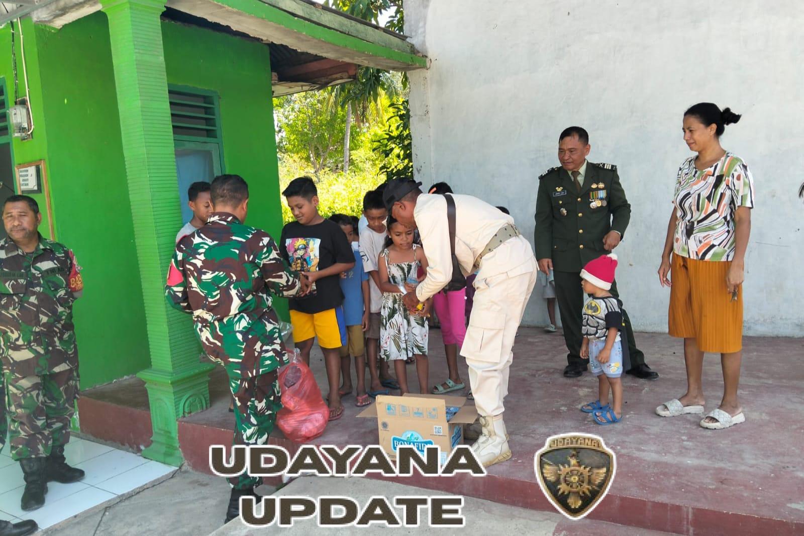 Koramil Halilulik Didatangi Masyarakat dan Anak-Anak Rayakan HUT TNI Bersama-sama