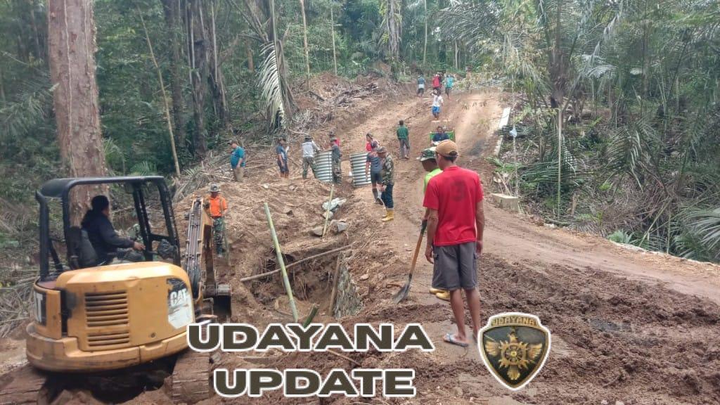 Satgas TMMD ke-126 Kodim 1606 Mataram Laksanakan Pemasangan Armco Demi Lancarnya Material