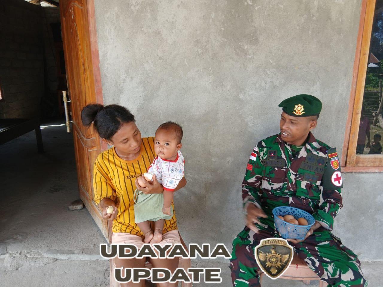 Dukung Program Ibu Kasad, Satgas Yonarmed 12 Kostrad Peduli Gizi Balita dan Ibu Hamil