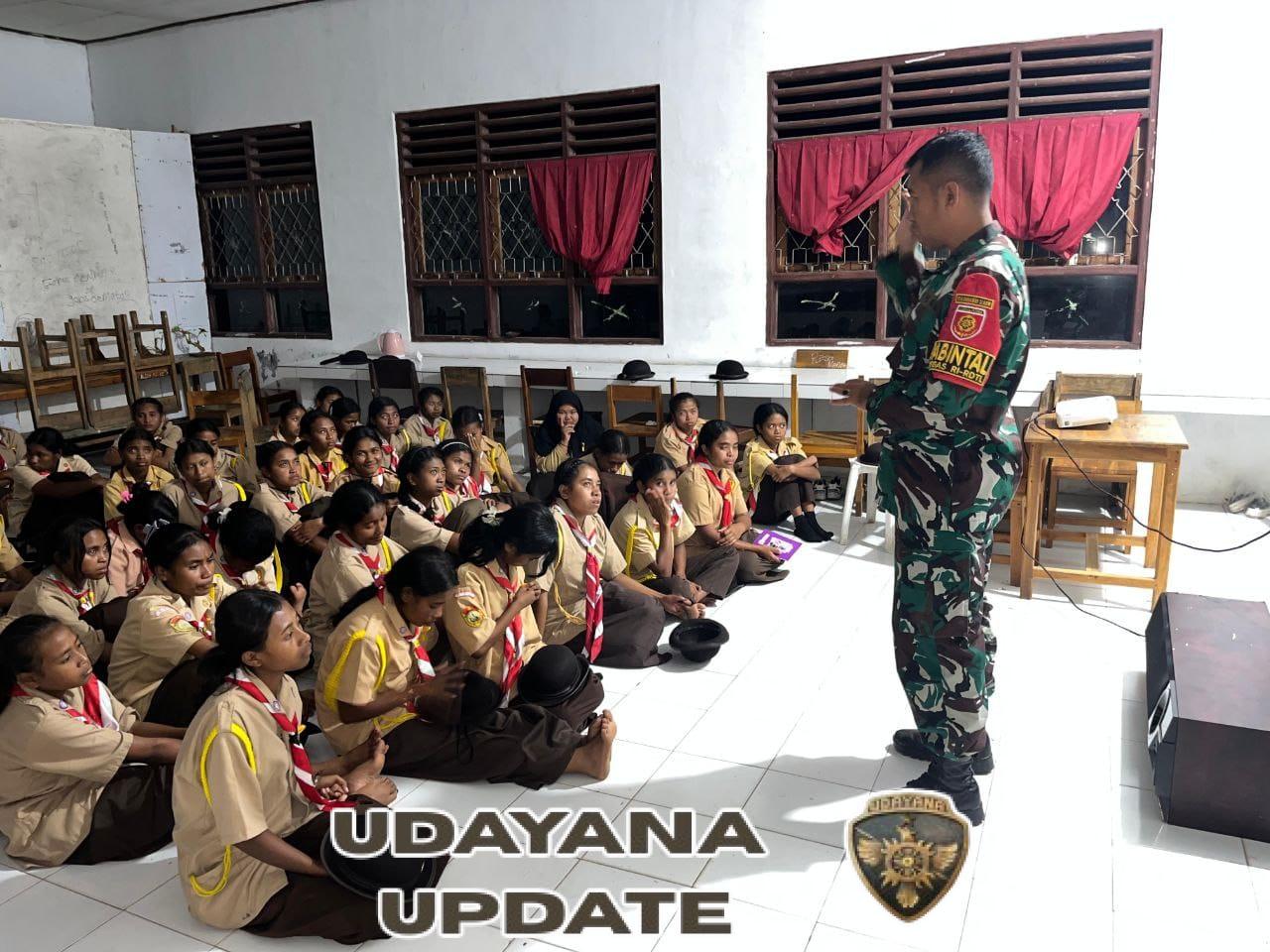 Perkuat Wawasan Kebangsaan melalui Pembekalan oleh Satgas Pamtas Yonarhanud 2 Kostrad