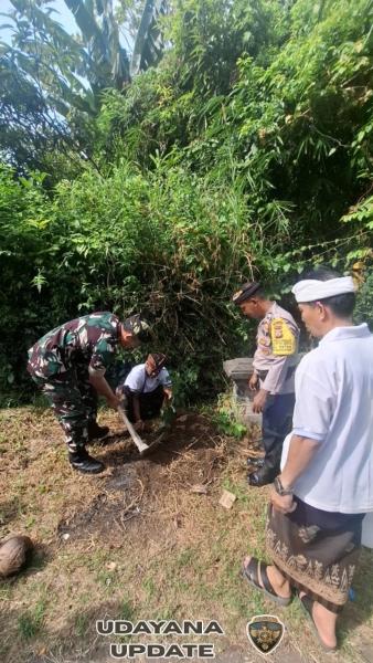 Babinsa Satra Bersama Pemdes Gelar Persembahyangan Dan Penanaman Pohon