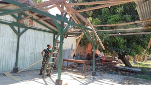 Koramil 1625-05/Aesesa Jalani Rehab, Pekerjaan Dimulai dengan Pembongkaran Infrastruktur Lama