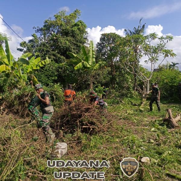 Dandim Klungkung Pimpin Langsung Gotong Royong Penyiapan Lahan Koperasi Desa Merah Putih