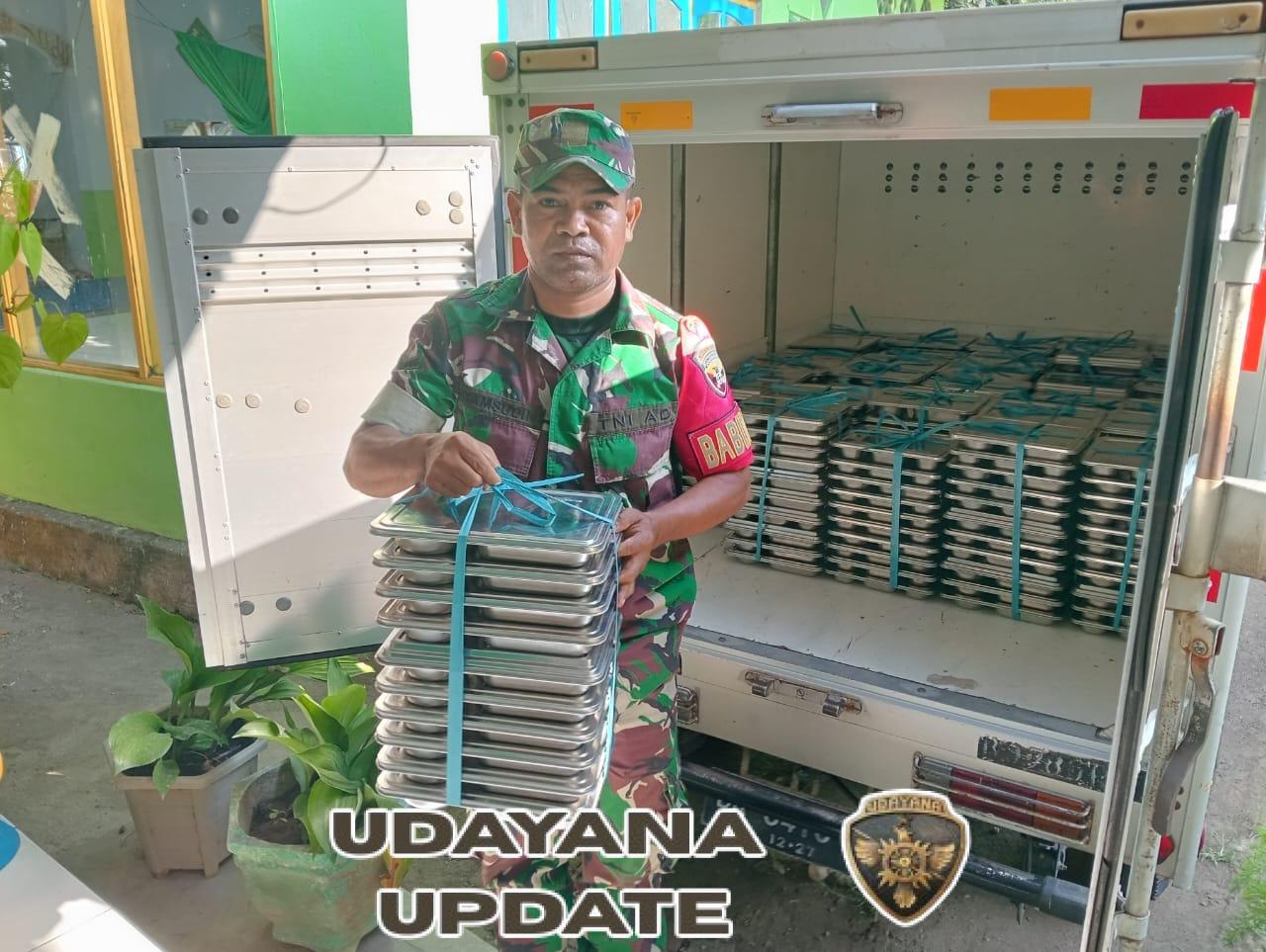 Babinsa Koramil 01/Rasanae Dampingi Pembagian 5.902 Paket Makan Bergizi Gratis di Kota Bima