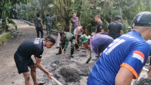 Sinergi Kades dan Prajurit, Talud TMMD Giri Madia Dikebut