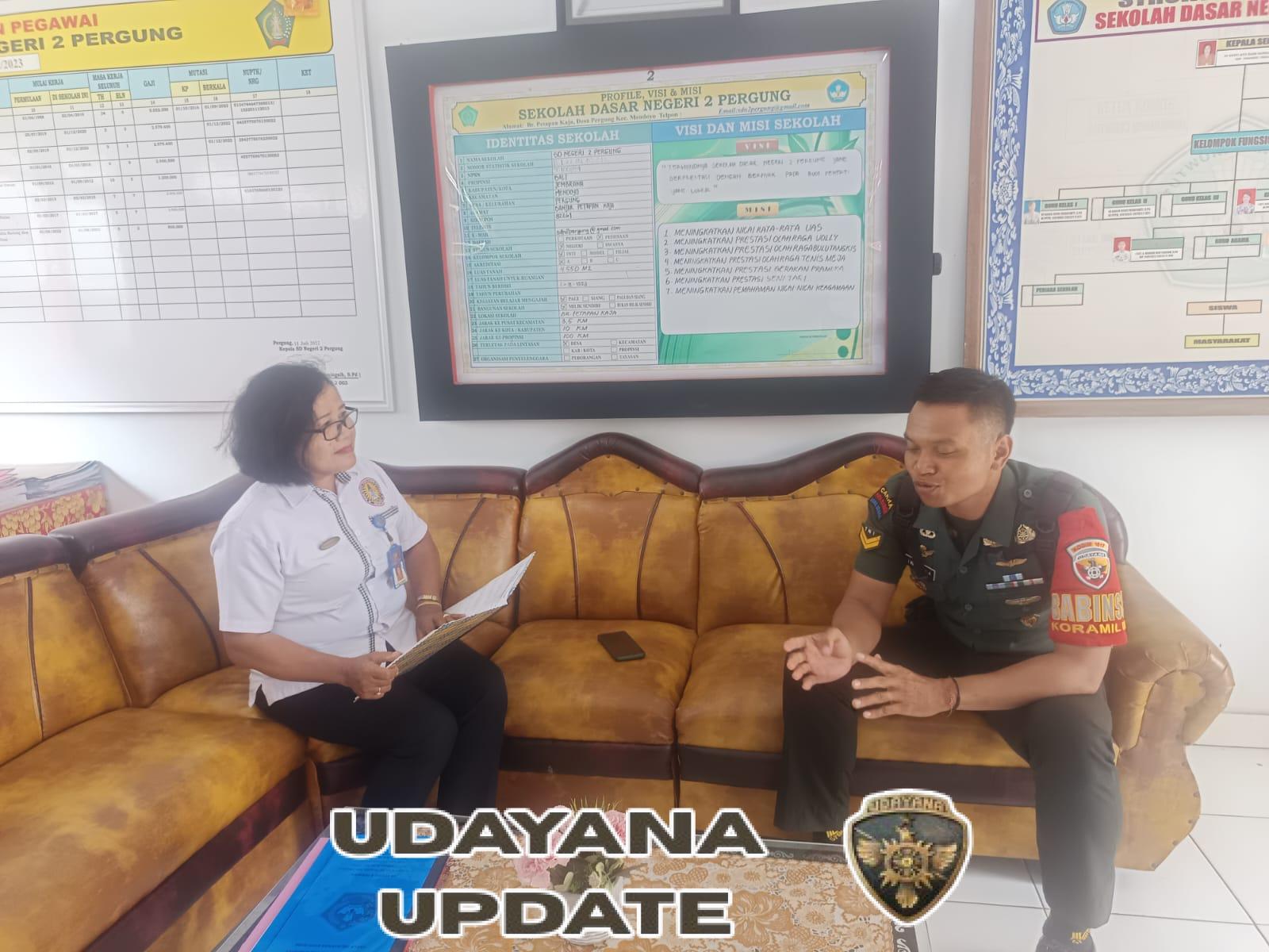 Membangun Benteng Keamanan Sejak Dini: Babinsa Pergung dan Kepala Sekolah Sinergi Tangkal Bullying dan Kriminalitas di SD Negeri 2 Pergung