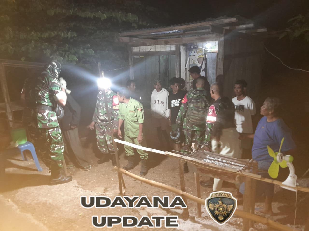 Peltu Tony Mulyono Pimpin Patroli Siskamling Bersama Komduk