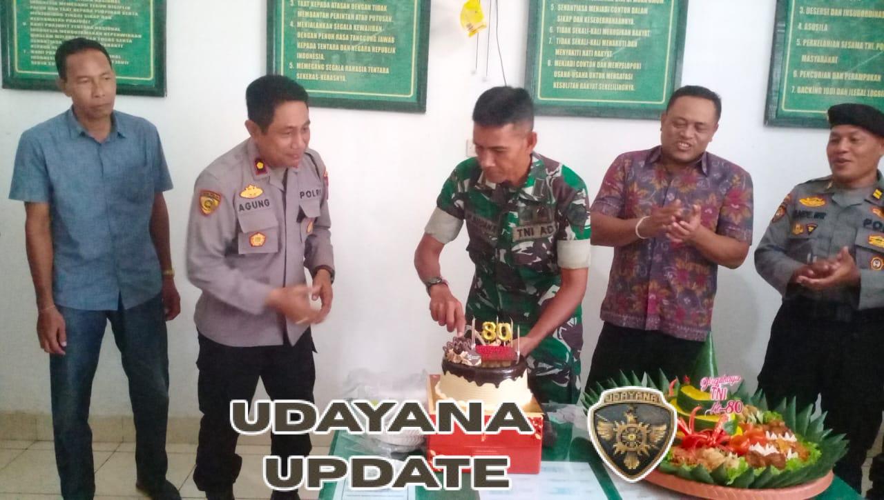 Dalam Suasana Kekeluargaan, Koramil dan Polsek Blahbatuh Gelar Syukuran HUT TNI ke-80