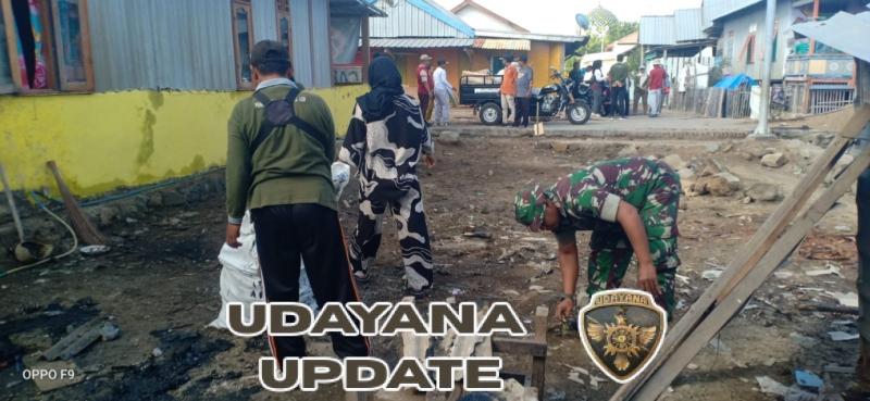 Koramil 1628-04/Poto Tano dan Tim AGR Gelar Gotong Royong Bersihkan Lingkungan di Dusun Pinamin