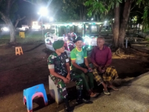 Piket Koramil 1628-01/Taliwang Gelar Patroli Malam, Ajak Warga Jaga Kamtibmas