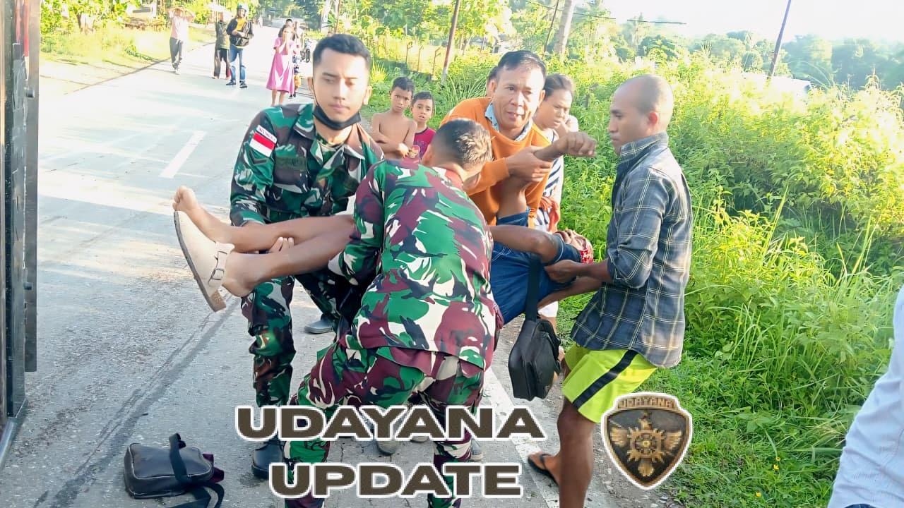 Sigap di Perbatasan, Satgas Motamasin Selamatkan Korban Kecelakaan di Desa Rafae