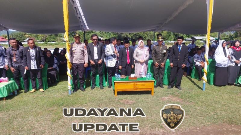 Pasi Pers Kodim 1614/Dompu Kapten Czi Arif Budimansyah Hadiri Upacara HUT PGRI ke-80 dengan Sikap Humanis