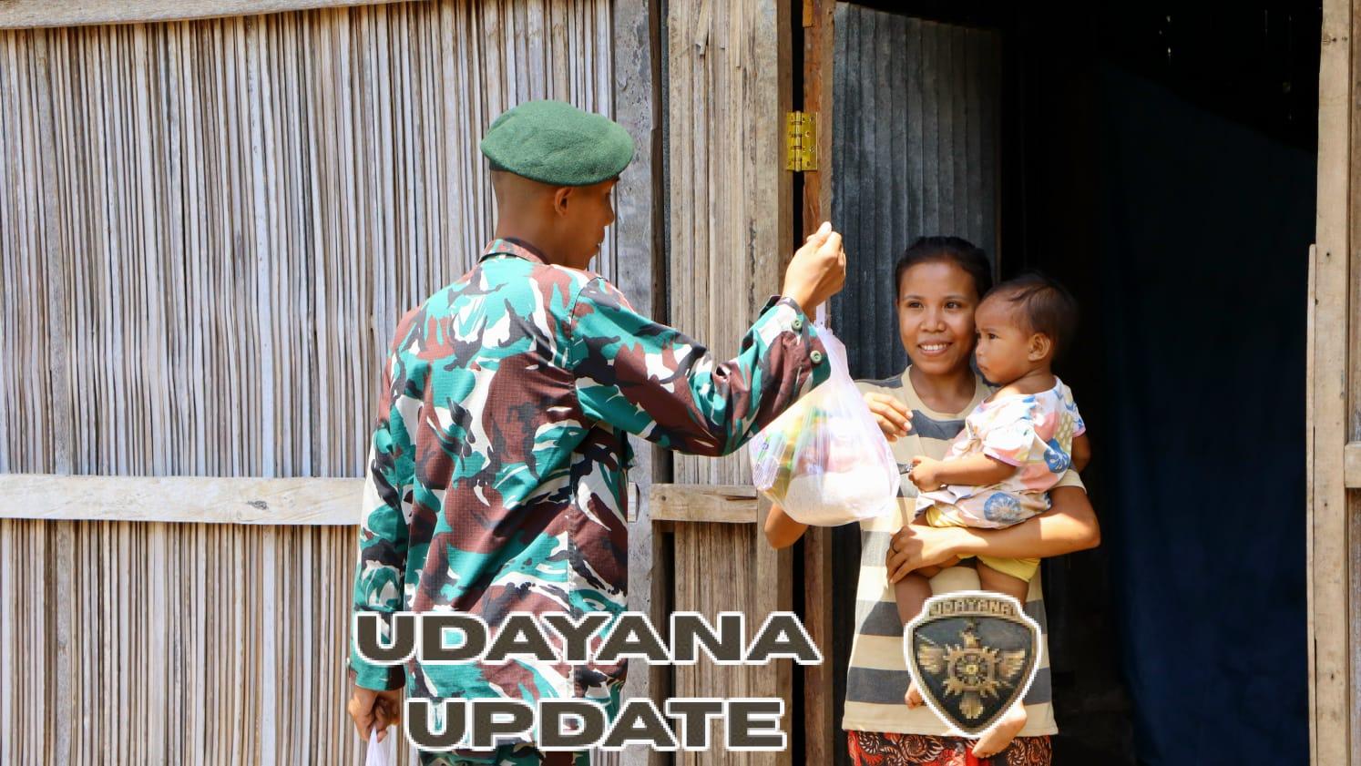 Satgas Pamtas Yonarmed 12 Kostrad Tebar Berkah di Perbatasan Lewat Pembagian Sembako