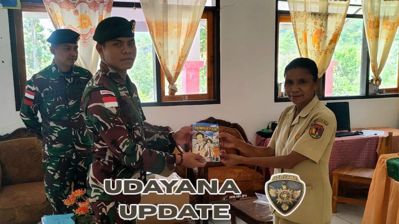 Satgas Pamtas Yonarmed 12 Kostrad Didik Generasi Perbatasan di SD Inpres Kewar
