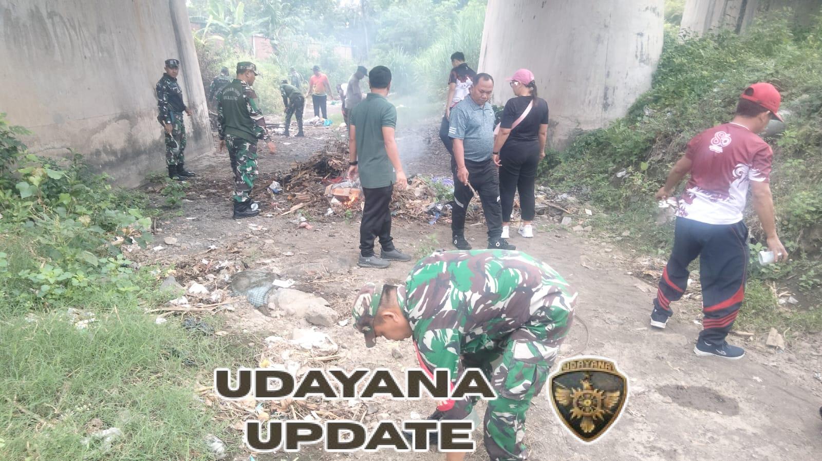 Dukung Pelestarian Lingkungan, Koramil 1609-08/Gerokgak Pimpin Aksi Bersih Sungai di Celukanbawang