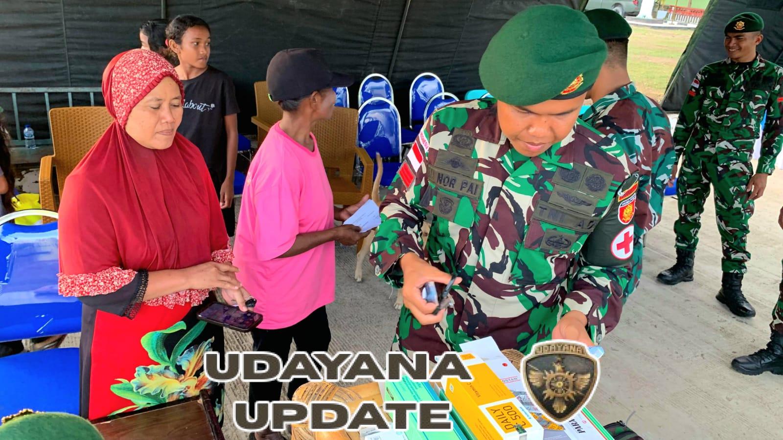 Satgas Pamtas Yonarmed 12 Kostrad Gelar Pelayanan Kesehatan dan Baksos di Pos Mota’ain