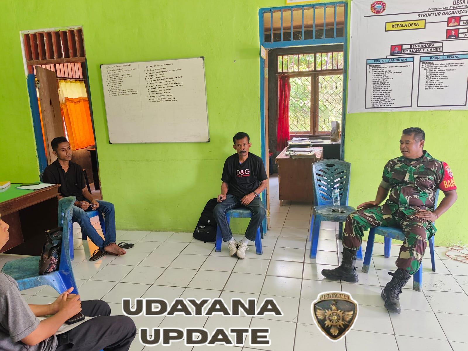 Babinsa Koramil 1602-01/Ende Serka Piter Kase Tingkatkan Kamtibmas di Desa Riaraja