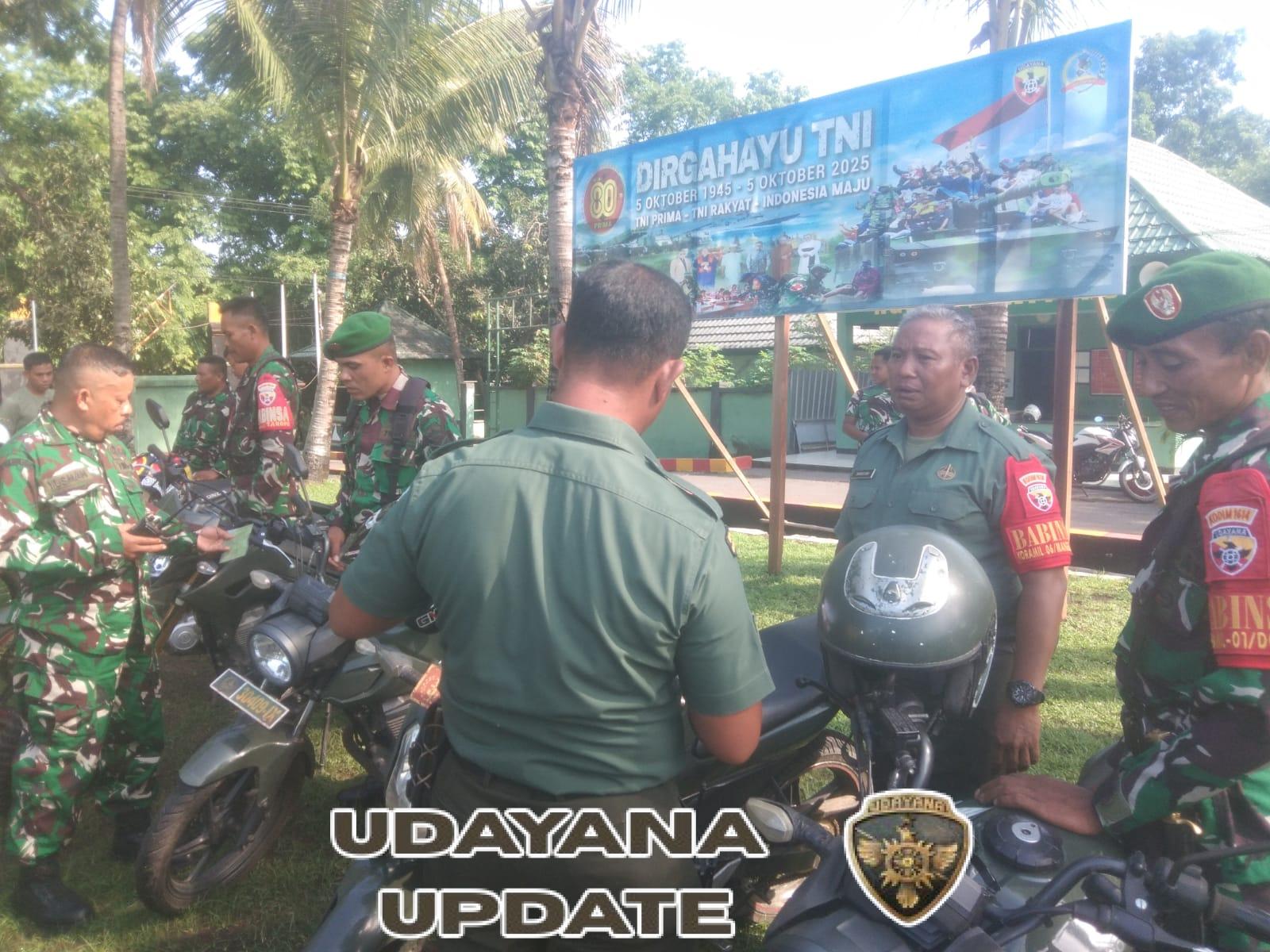 Kodim 1614/Dompu Laksanakan Pemeriksaan Rutin Kendaraan Dinas Beroda Dua