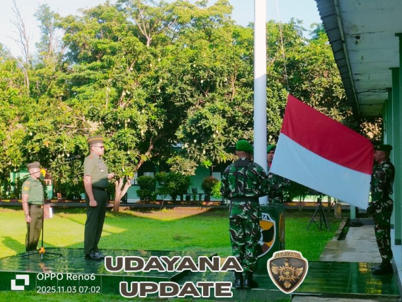 Dandim 1614/Dompu Letkol Czi Janu Hendarto Pimpin Upacara Bendera Awal November 2025 di Makodim