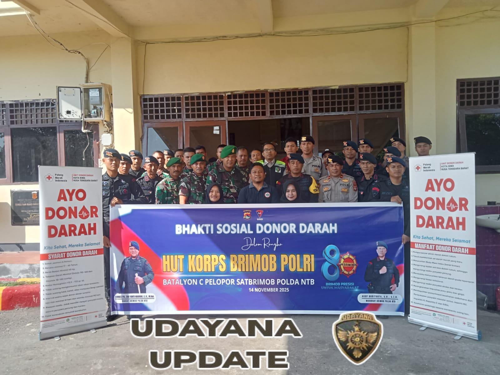 Anggota Kodim 1608/Bima Donor Darah Peringati Hari Brimob ke-80, Tunjukkan Kepedulian Sosial