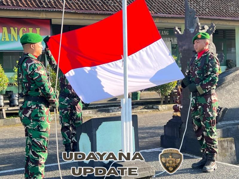 Upacara Pengibaran Bendera Merah Putih di Makodim 1626/Bangli Berlangsung Khidmat dan Penuh Semangat Kebangsaan