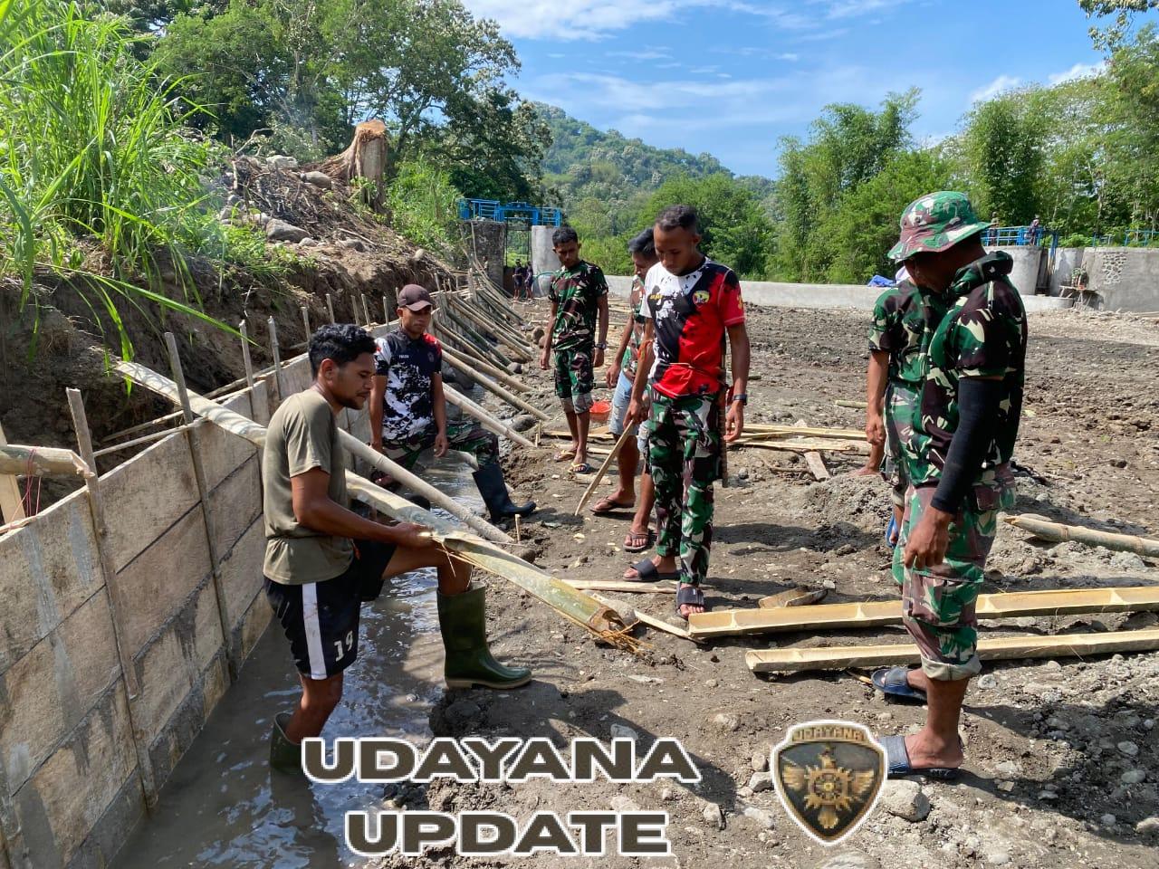 TMMD ke-126 Kodim 1625/Ngada Fokus Perkuat Infrastruktur Air, Pengecoran Sayap Bendungan Panondiwal Hampir Rampung